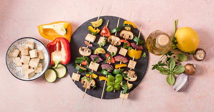 Spiedini di verdure e tofu