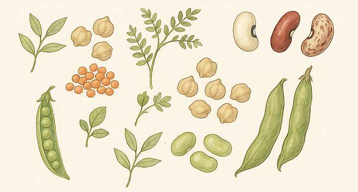 Disegno legumi vari